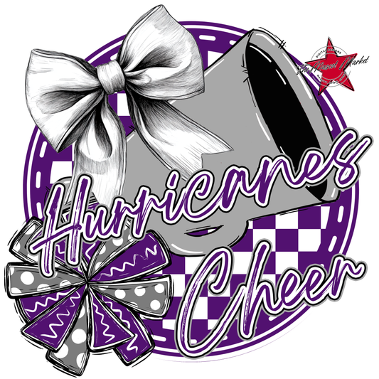 Hurricanes Circle Cheer Design-Purple-Grey