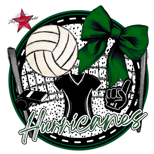 Hurricanes Circle Volleyball Design-Green