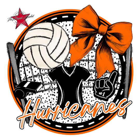 Hurricanes Circle Volleyball Design-Orange