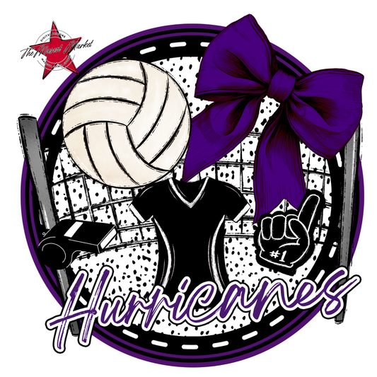 Hurricanes Circle Volleyball Design-Purple