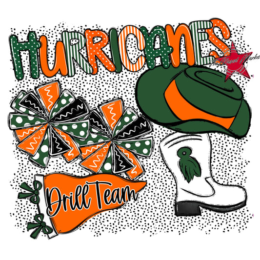 Hurricanes Drillteam Spirit-Green & Orange