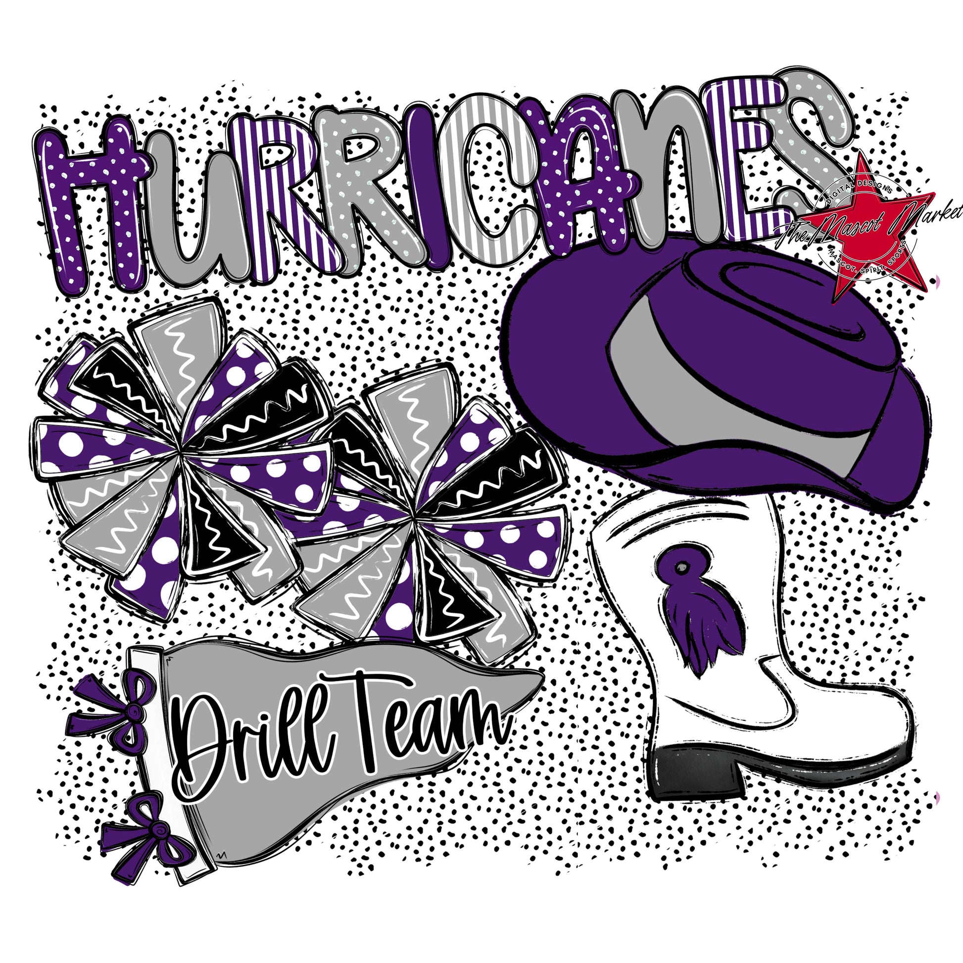 Hurricanes Drillteam Spirit-Purple & Grey