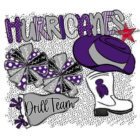 Hurricanes Drillteam Spirit-Purple & Grey
