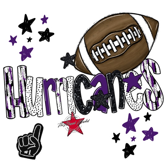 Hurricanes Football Scrape-Purple