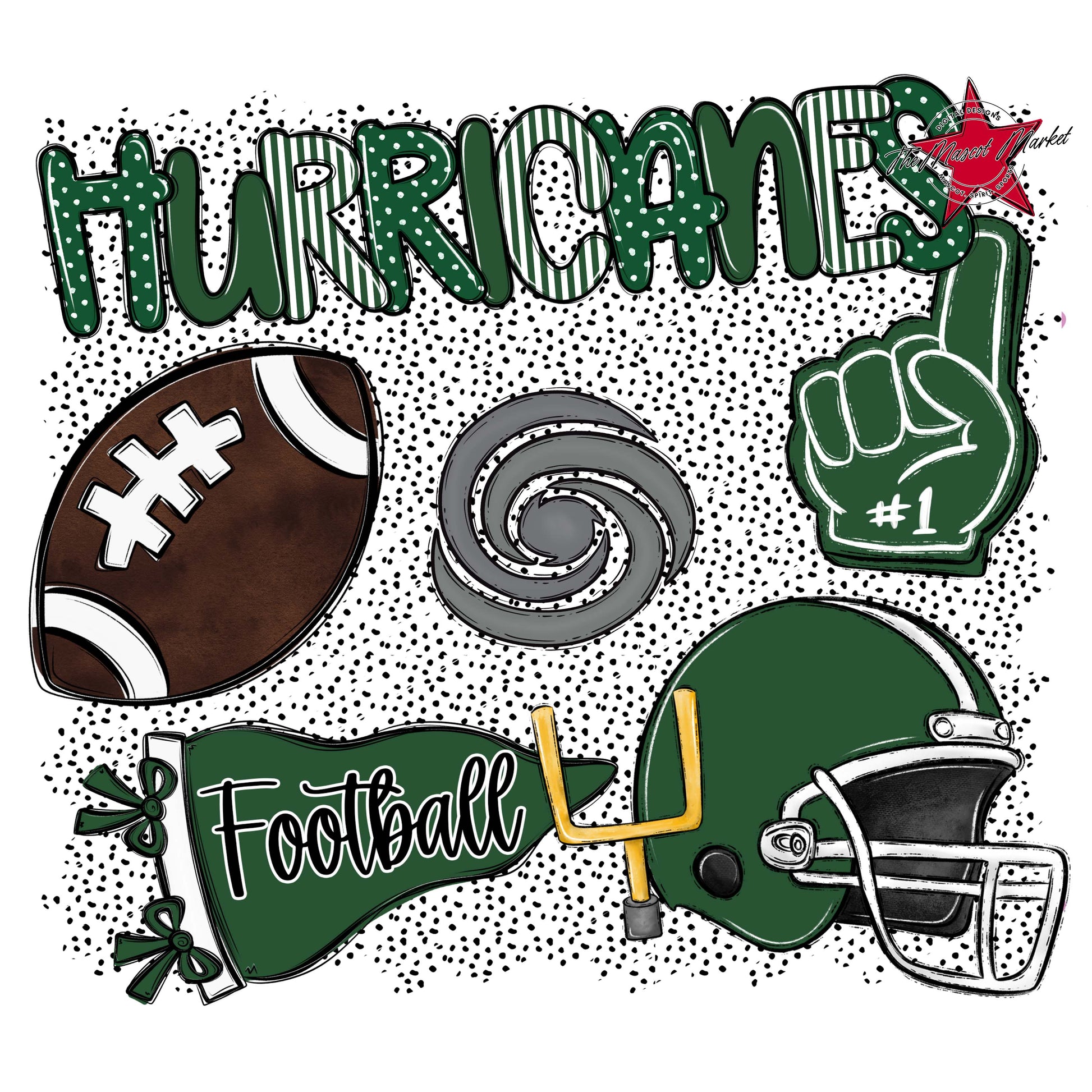 Hurricanes Football Spirit-Green