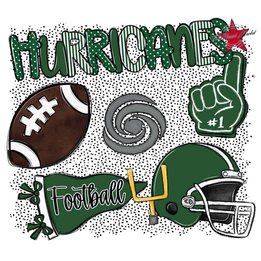 Hurricanes Football Spirit-Green