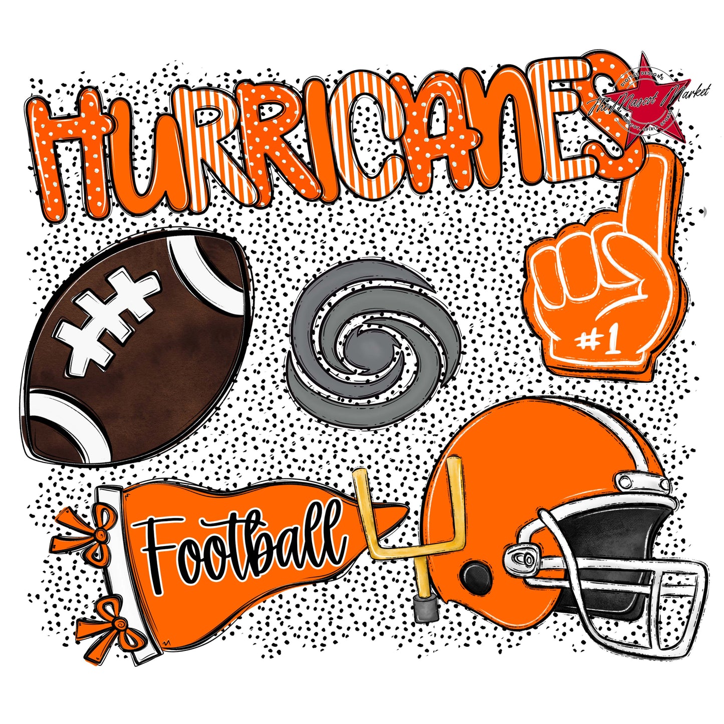 Hurricanes Football Spirit-Orange