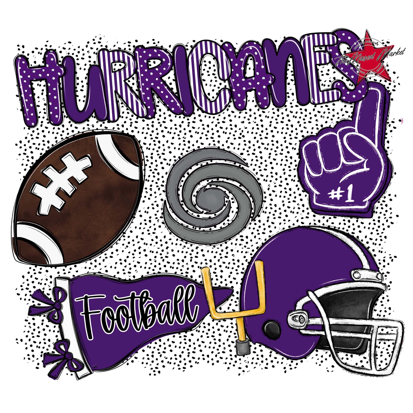 Hurricanes Football Spirit-Purple