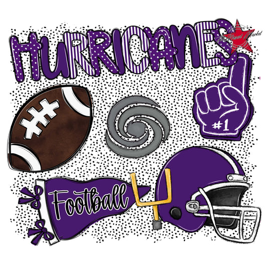 Hurricanes Football Spirit-Purple