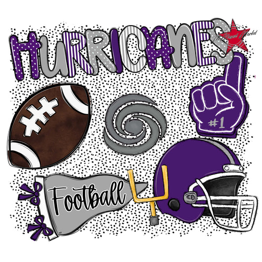 Hurricanes Football Spirit-Purple & Grey