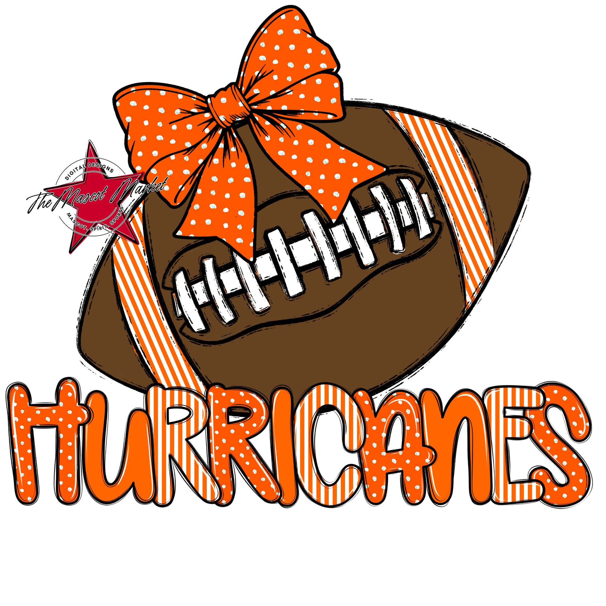 Hurricanes Football Spirit Design-Orange
