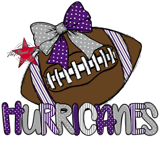 Hurricanes Football Spirit Design-Purple & Grey