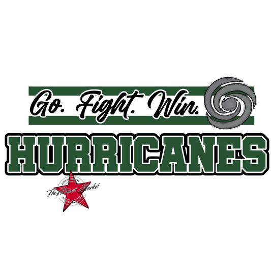 Hurricanes Go Fight Win Mascot Lines-Green