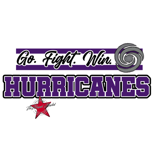 Hurricanes Go Fight Win Mascot Lines-Purple