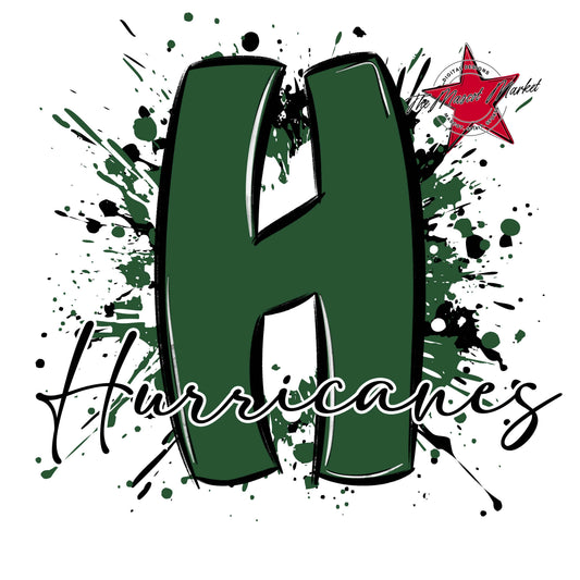 Hurricanes Mascot Splatter-Green