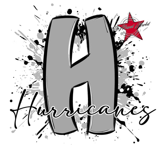 Hurricanes Mascot Splatter-Grey
