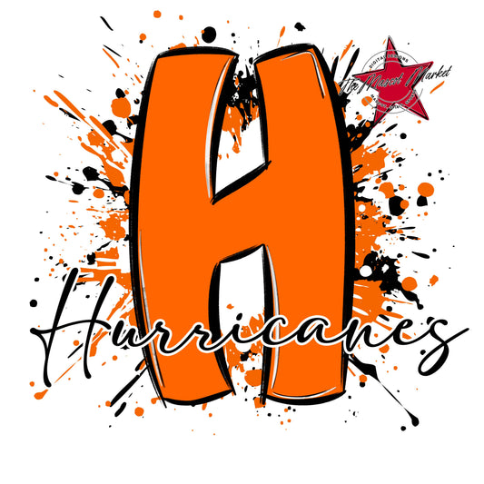 Hurricanes Mascot Splatter-Orange