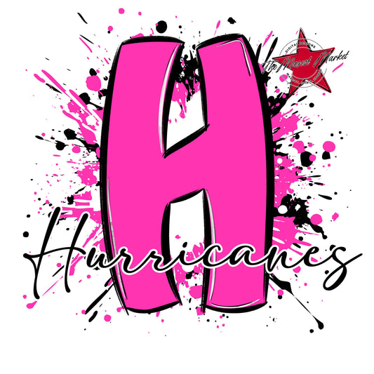 Hurricanes Mascot Splatter-Pink