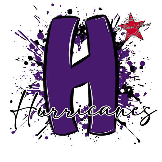 Hurricanes Mascot Splatter-Purple