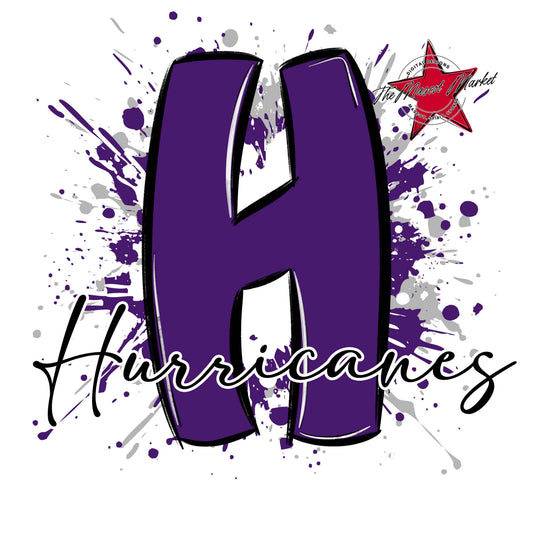 Hurricanes Mascot Splatter-Purple & Grey