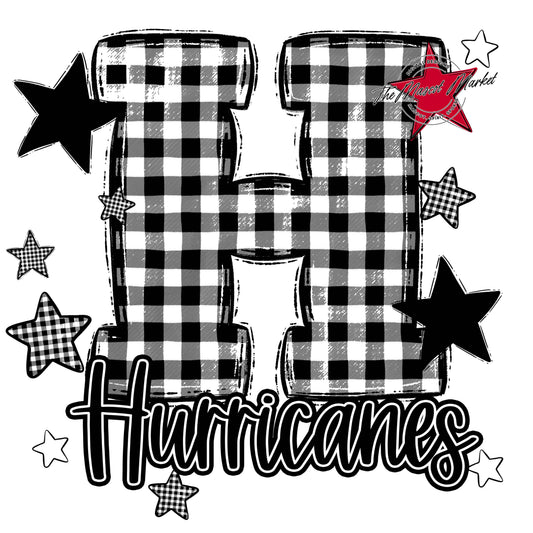 Hurricanes Plaid Star Design-Black