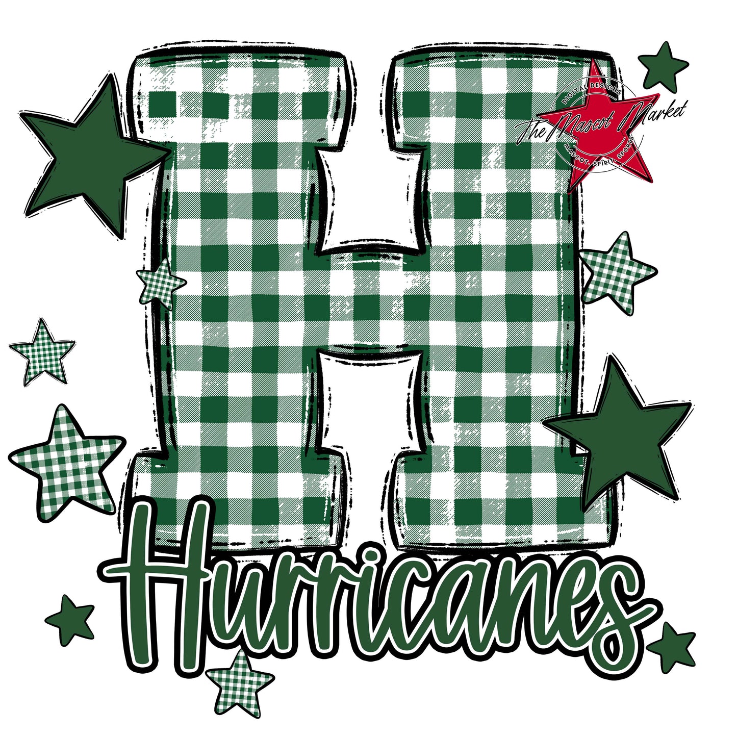 Hurricanes Plaid Star Design-Green