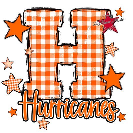 Hurricanes Plaid Star Design-Orange