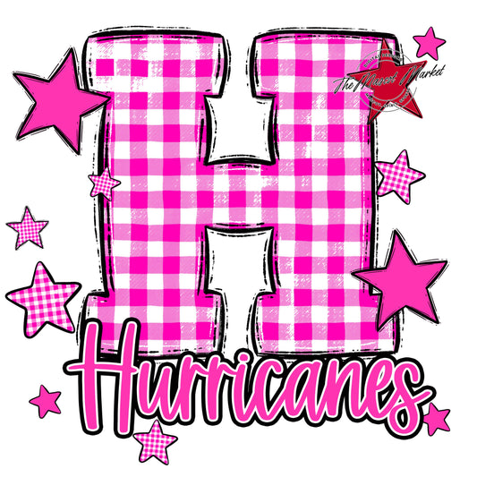 Hurricanes Plaid Star Design-Pink