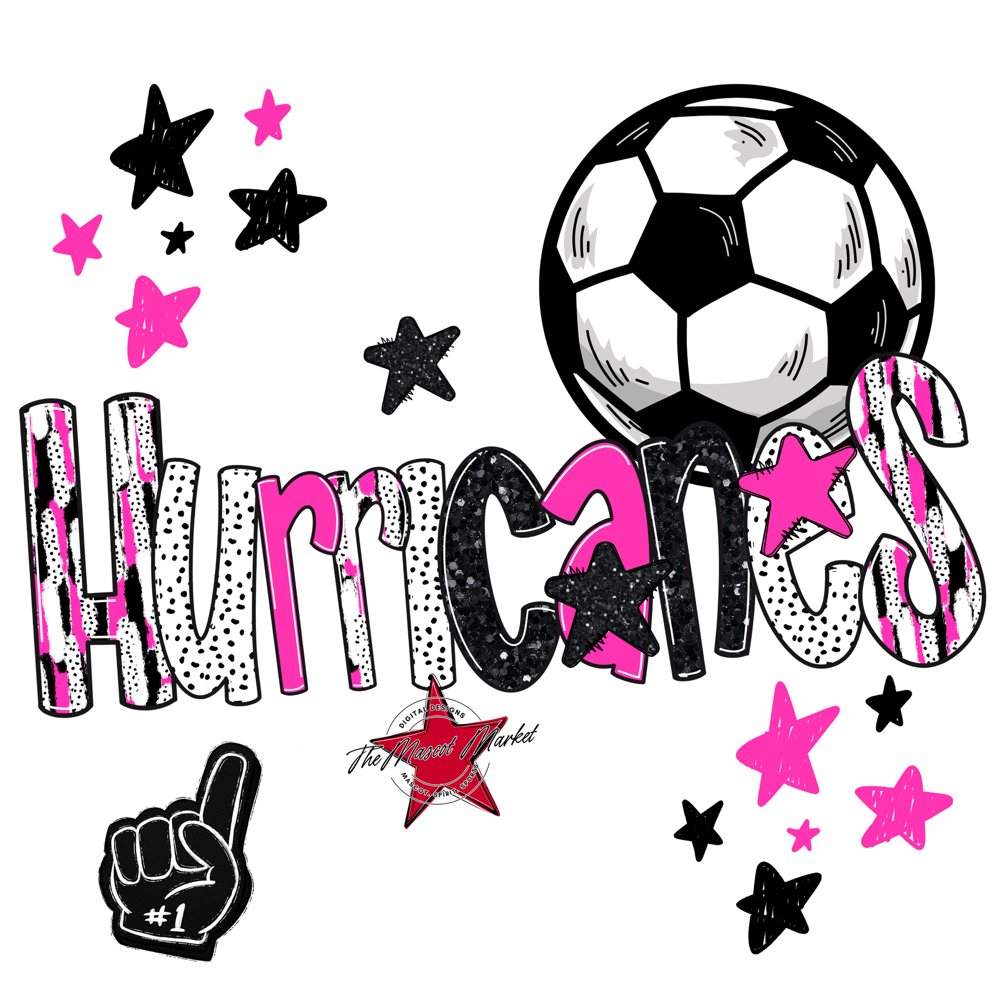 Hurricanes Soccer Scrape-Pink