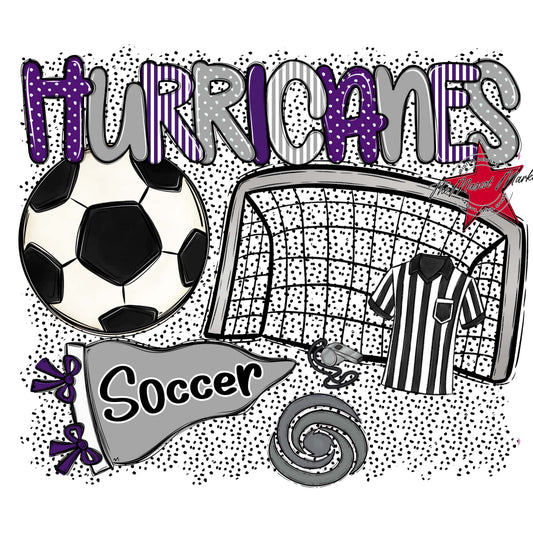 Hurricanes Soccer Spirit-Purple & Grey