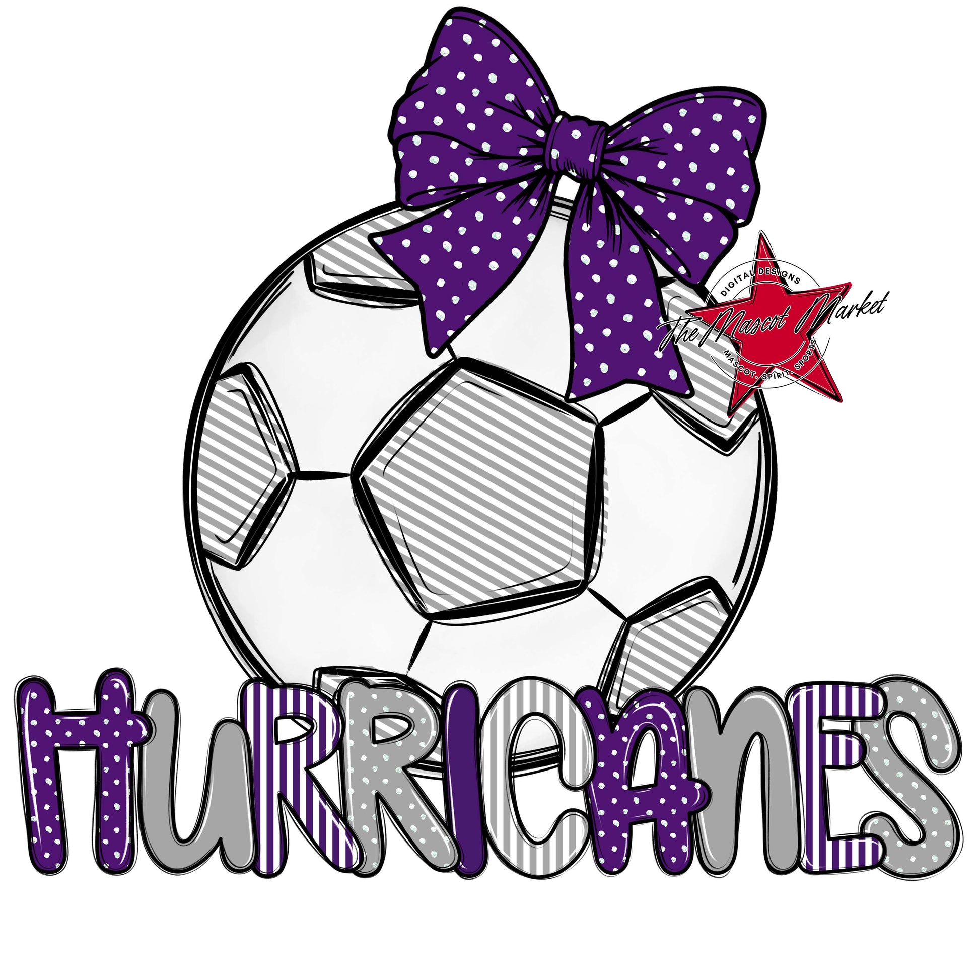 Hurricanes Soccer Spirit Design-Purple & Grey