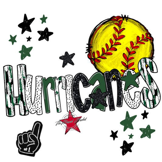 Hurricanes Softball Scrape-Green