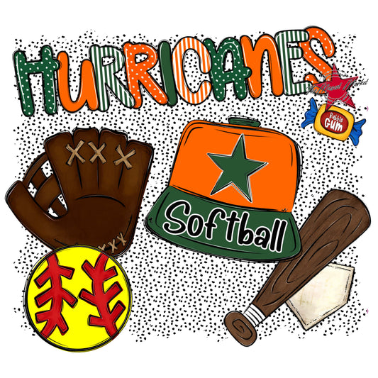 Hurricanes Softball Spirit-Green & Orange