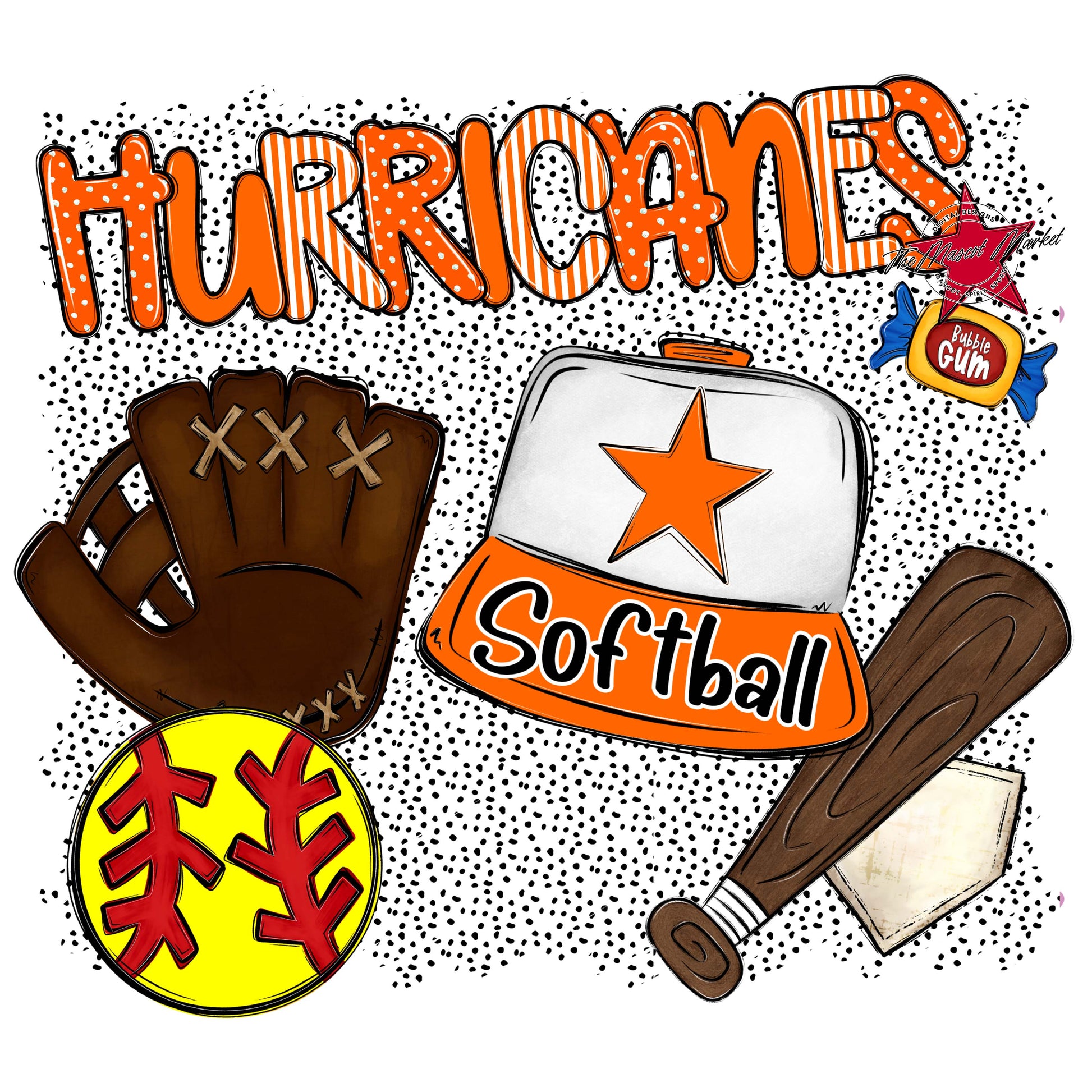 Hurricanes Softball Spirit-Orange