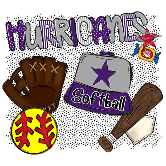 Hurricanes Softball Spirit-Purple & Grey