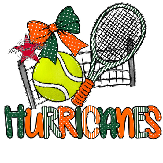 Hurricanes Tennis Spirit Design-Green & Orange