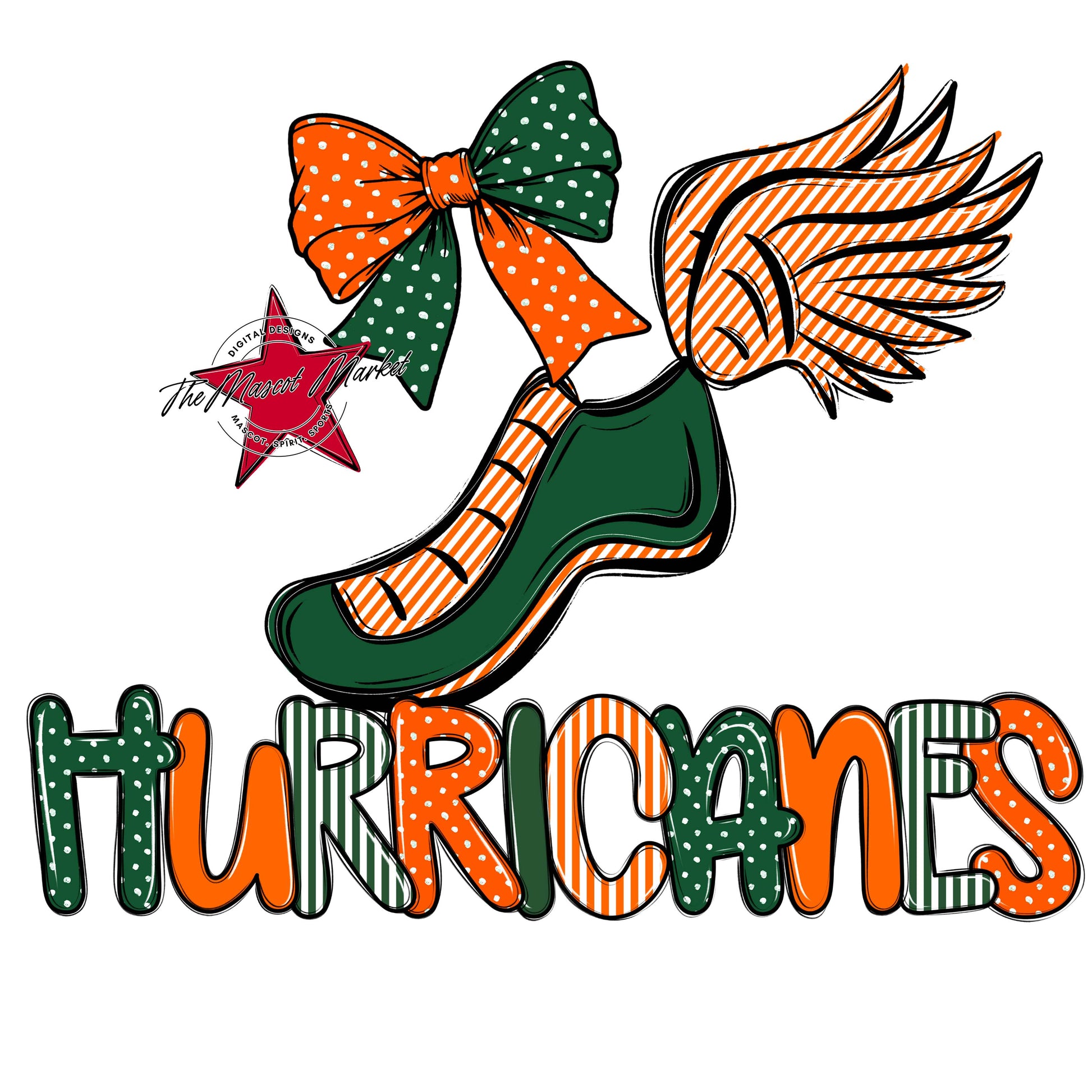 Hurricanes Track Spirit Design-Green & Orange