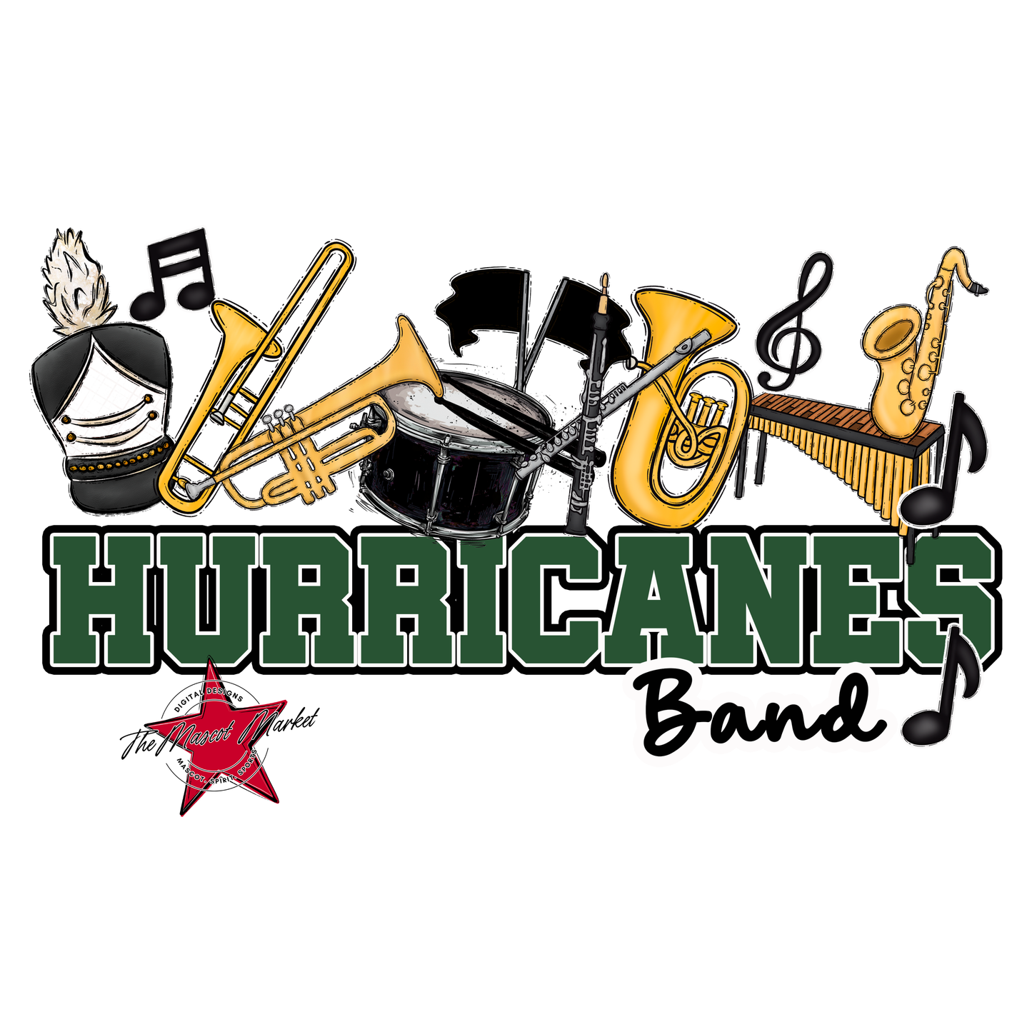 Hurricanes Varsity Band-Green