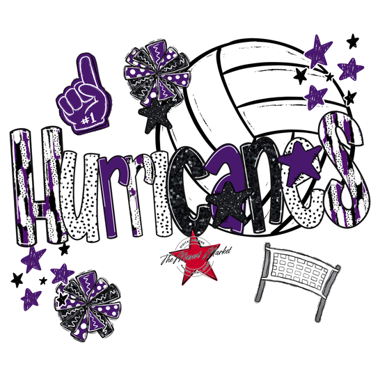 Hurricanes Volleyball Scrape-Purple