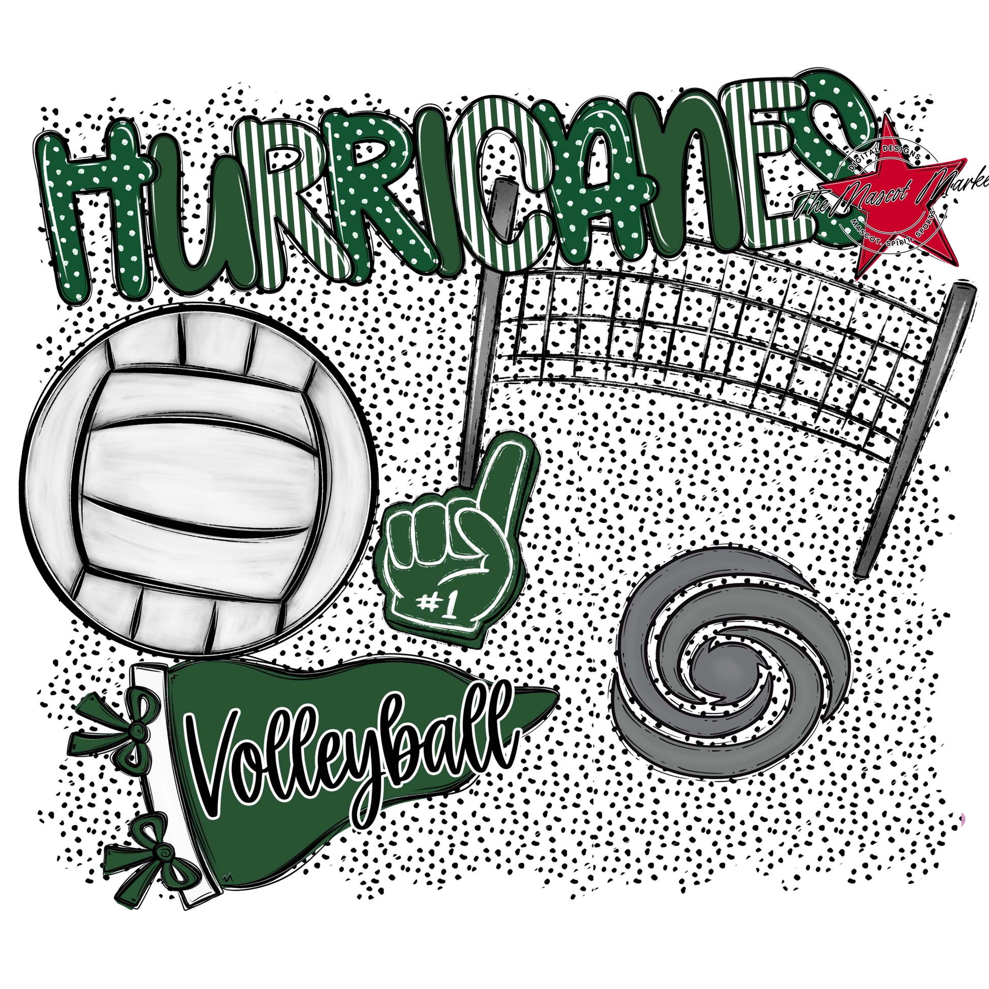 Hurricanes Volleyball Spirit-Green