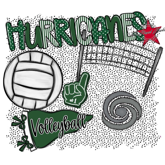 Hurricanes Volleyball Spirit-Green