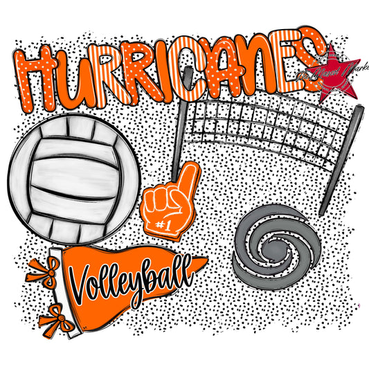 Hurricanes Volleyball Spirit-Orange