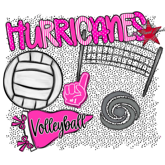 Hurricanes Volleyball Spirit-Pink