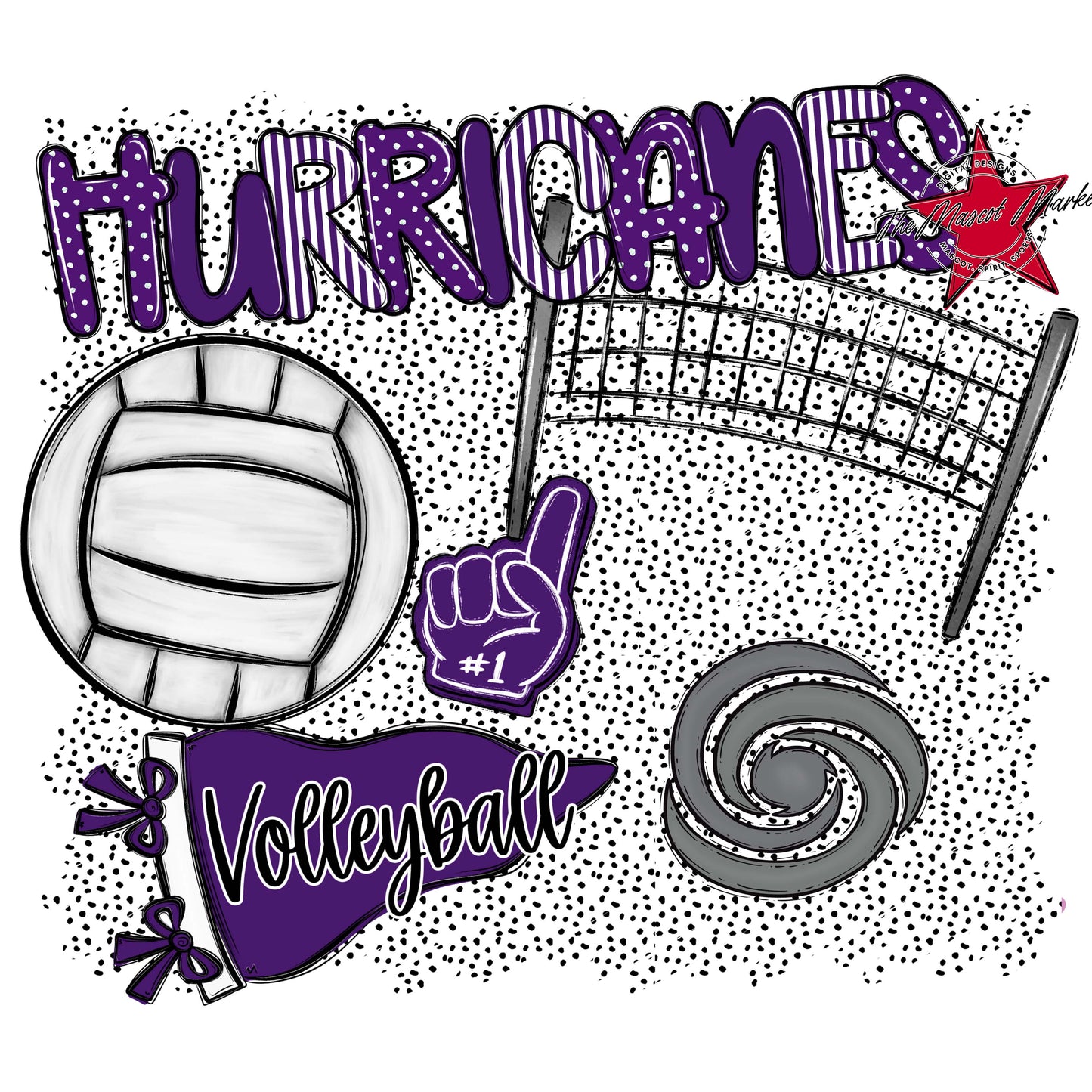 Hurricanes Volleyball Spirit-Purple