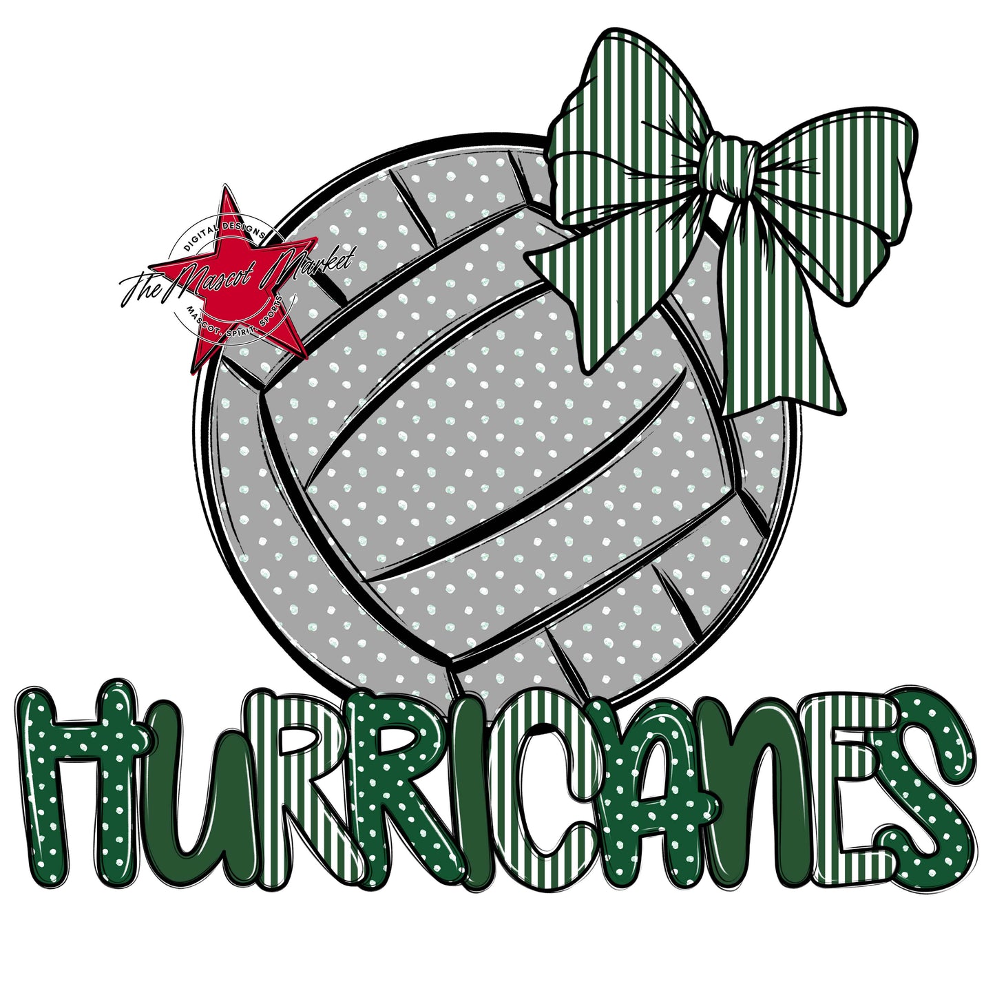 Hurricanes Volleyball Spirit Design-Green