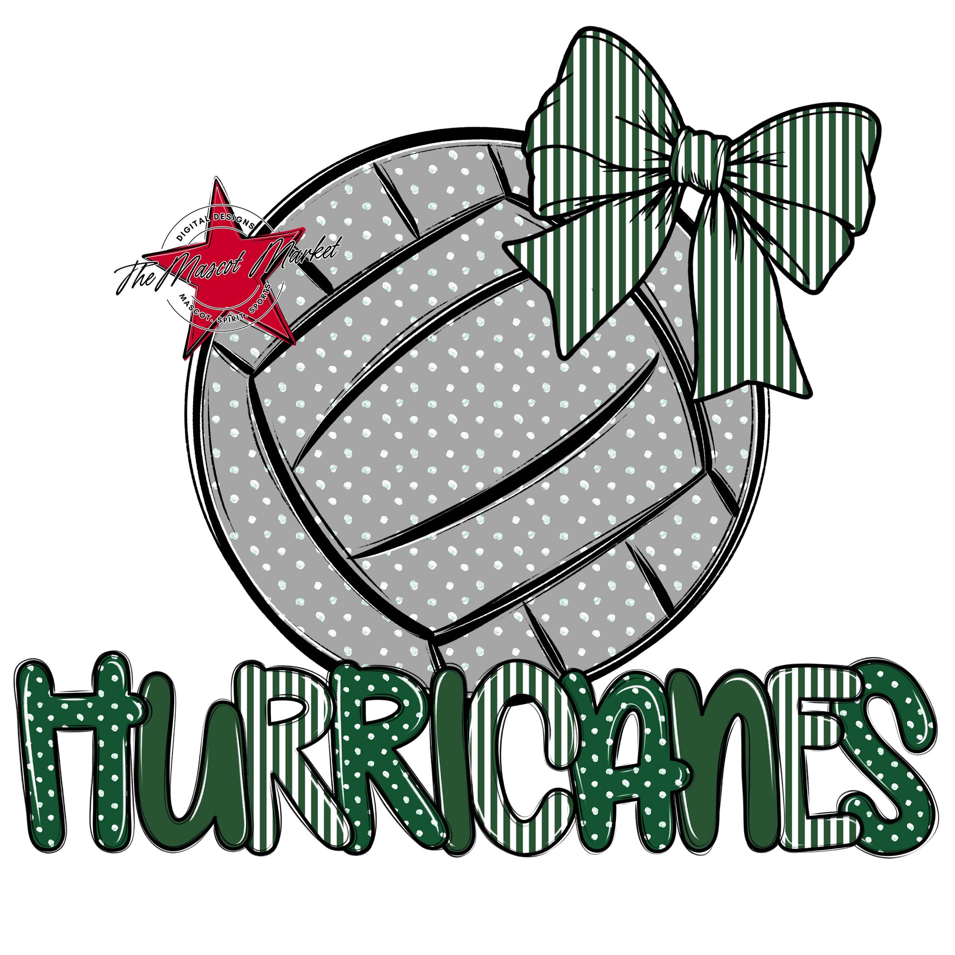 Hurricanes Volleyball Spirit Design-Green