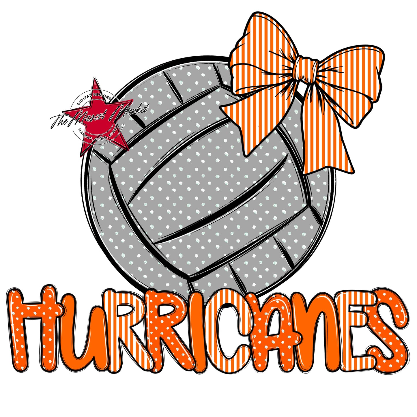 Hurricanes Volleyball Spirit Design-Orange
