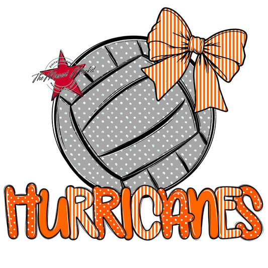 Hurricanes Volleyball Spirit Design-Orange