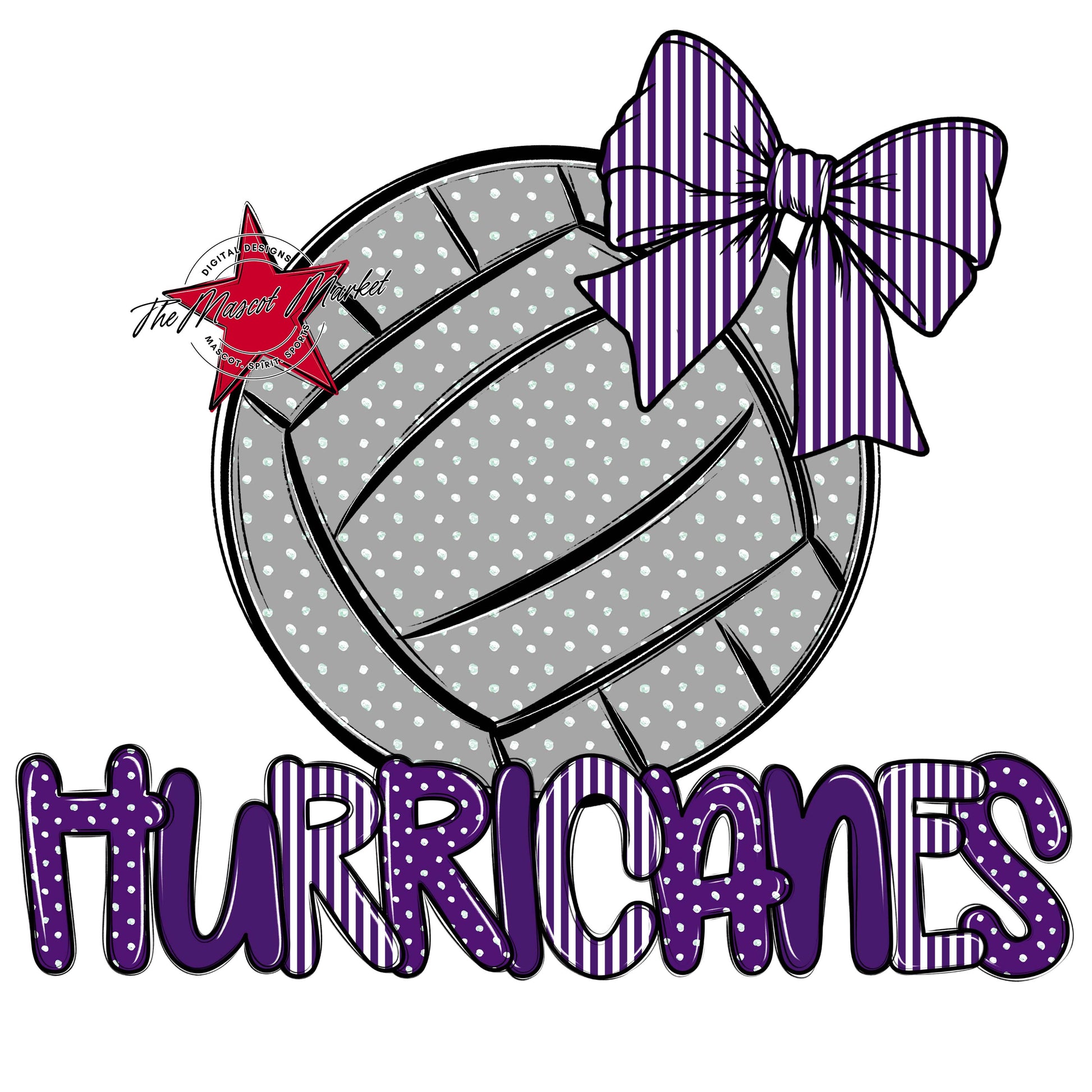Hurricanes Volleyball Spirit Design-Purple