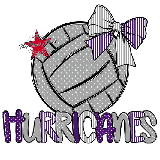 Hurricanes Volleyball Spirit Design-Purple & Grey